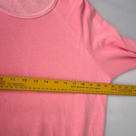 SUNDRY Pink French Terry Scoop Neck Long Sleeve Sweatshirt Made In USA Womens L - Picture 8 of 10